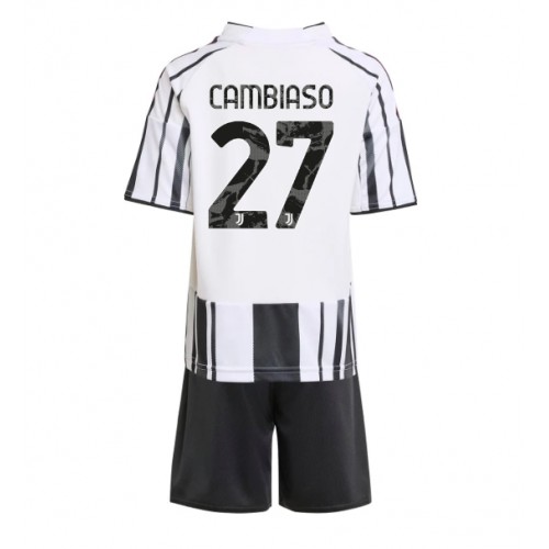 Stroje piłkarskie Juventus Andrea Cambiaso #27 Koszulka Podstawowej dla dzieci 2025-26 Krótki Rękaw (+ szorty)